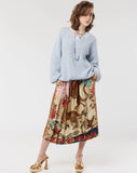 Vanessa Printed Oriental Midi Skirt